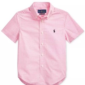 Boys Gingham Cotton Poplin Shirt
